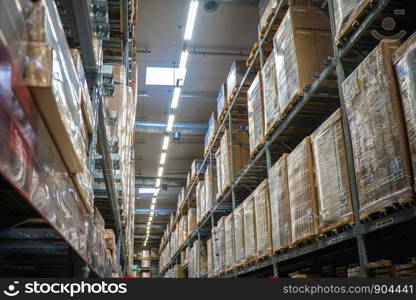 Smut Prakan ,Thailand - August 01,2019 : Warehouse aisle in an IKEA store. IKEA is the world's largest furniture retailer.