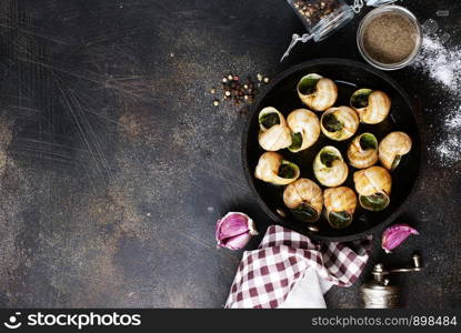 Snails baked with sauce, Baked snails with butter and spice