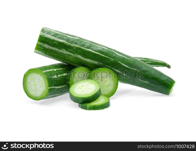 Snake gourd on white background