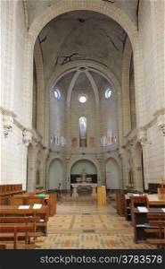 Snapshot interior of the church in the monastery Latrun (Israel)