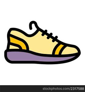 Sneaker footwear icon. Outline sneaker footwear vector icon color flat isolated. Sneaker footwear icon color outline vector