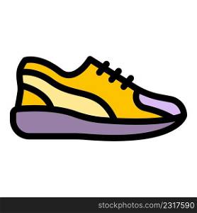 Sneaker shoes icon. Outline sneaker shoes vector icon color flat isolated. Sneaker shoes icon color outline vector