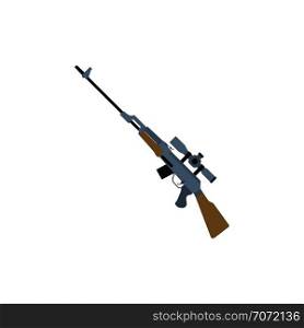 Sniper rifle icon. Flat color design. Vector illustration.