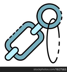 Snorkeling chain tool icon. Outline snorkeling chain tool vector icon color flat isolated. Snorkeling chain tool icon color outline vector