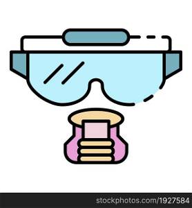 Snorkeling mask icon. Outline snorkeling mask vector icon color flat isolated. Snorkeling mask icon color outline vector
