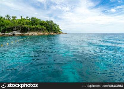Snorkeling point with beautiful coralscape at Racha Island Phuket Thailand