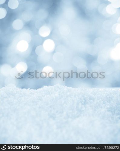 Snow and bokeh - christmas background for design