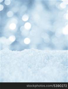 Snow and bokeh - christmas background for design