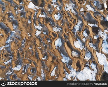 snow and sand. background