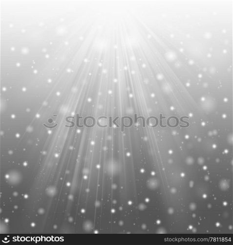 Snow and star on gray background