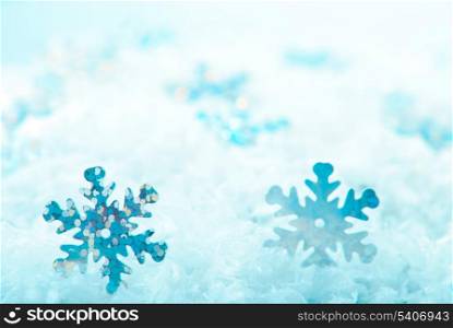 Snow background with cover and snowflakes