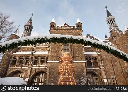 Snow covered Aachen during winter