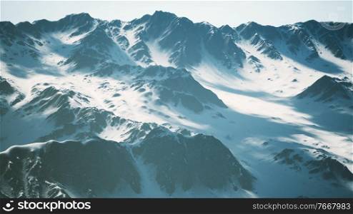 Snow covered beautiful mountain peaks