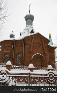 Snow-covered church. December 2006, Novosibirsk, Siberia