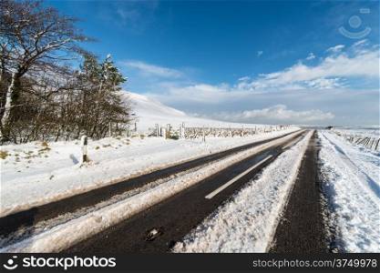 Snow Covered High Peak in the Peak District Derbyshire