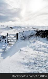Snow Covered High Peak in the Peak District Derbyshire
