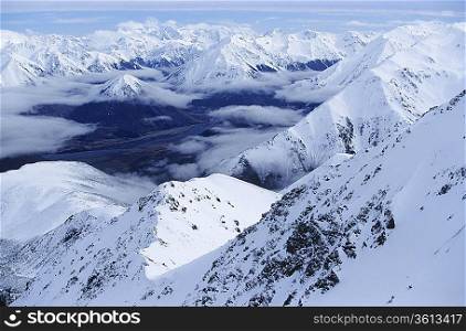 Snow Covered Mountain Range
