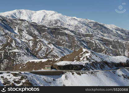 Snow covered mountains in winter, Tizi n&rsquo;Tichka, Atlas Mountains, Morocco