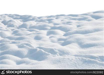 Snow drifts in shades of blue, isolated on a white background