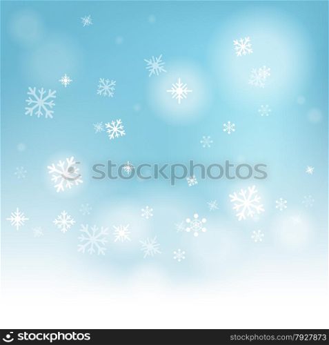 Snow Flakes Background Showing Winter Season Or Frozen Water