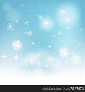 Snow Flakes Background Showing Winter Season Or Frozen Water