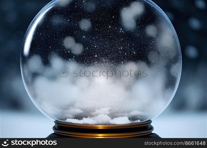Snow globe close up photo 3d illustrated