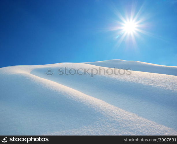 Snow hills. Composition of nature.