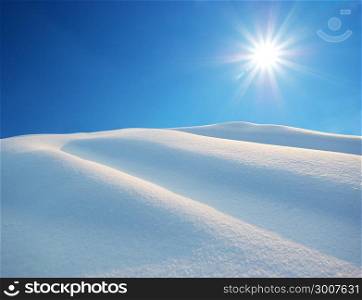 Snow hills. Composition of nature.