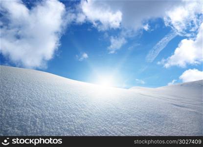Snow hills. Composition of nature. . Snow hills.