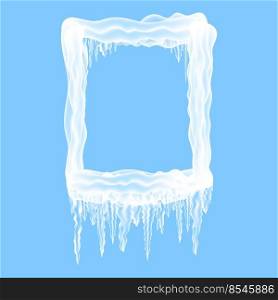 Snow Ice Frame on Blue Background. Christmas Card Design Element. Winter Snowcap.. Snow Ice Frame on Blue Background. Christmas Card Design Element. Winter Snowcap