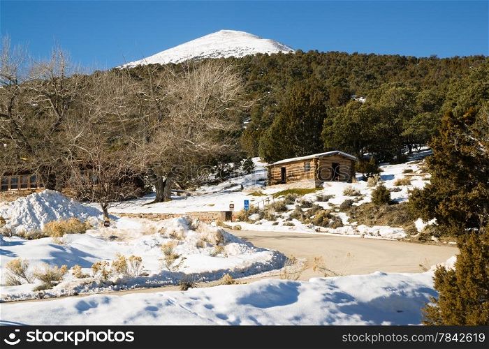 Snow lays on the ground at Great Basin National Park