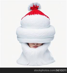 Snow Maiden Hat on White Background