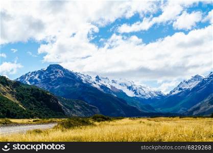 Snow mountain in the Los Graciares National Park, Patagonia, Argentina