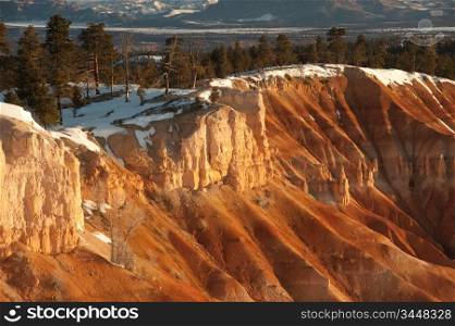 Snow On Desert Rocks