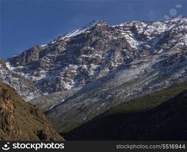 Snow on mountains in winter, Atlas Mountains, Morocco