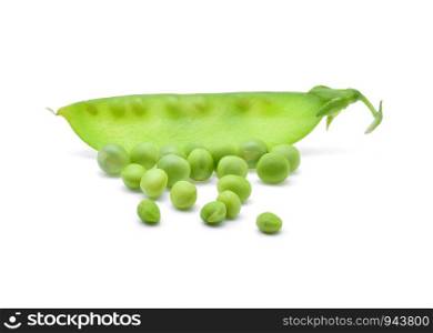 Snow peas isolated on white background