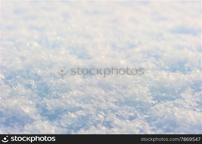 snow photographed close up in sunlight
