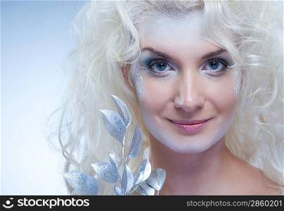 Snow queen with a magic twig