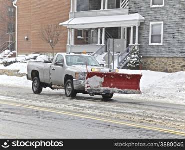 Snow removal clearing roads, Winter storm