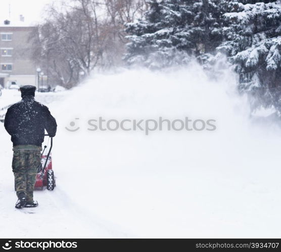 Snow removal with a snow blower