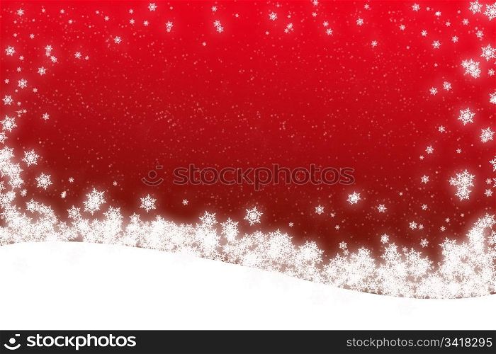 snow scene. large christmas snow scene with copy space