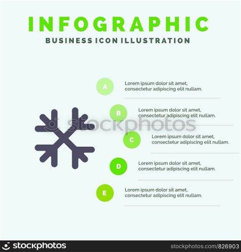 Snow, Snow Flakes, Winter, Canada Solid Icon Infographics 5 Steps Presentation Background