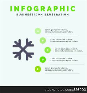 Snow, Snow Flakes, Winter, Canada Solid Icon Infographics 5 Steps Presentation Background