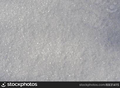 Snow texture bright sunny day, close up