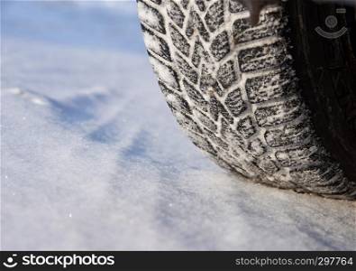 snow tires in action in winter