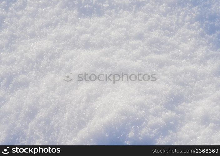 Snow white texture. Background of fresh snow. Snow winter background
