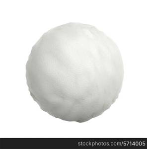 Snowball closeup isolated on white background 3D render.