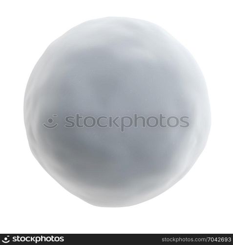 Snowball Isolated on White Background. 3D Illustration.. Snowball Isolated on White Background