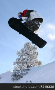 snowboarder jumping