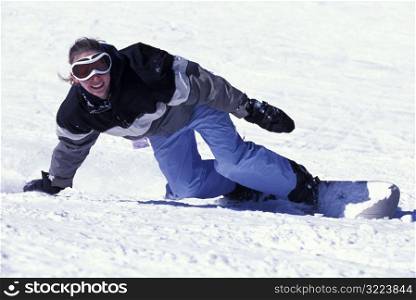 Snowboarder Making A Turn